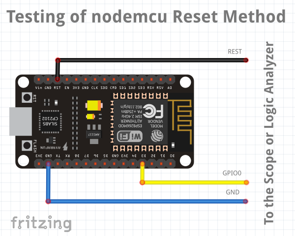 Circuito de ejemplo para comprobar el método de reset nodemcu